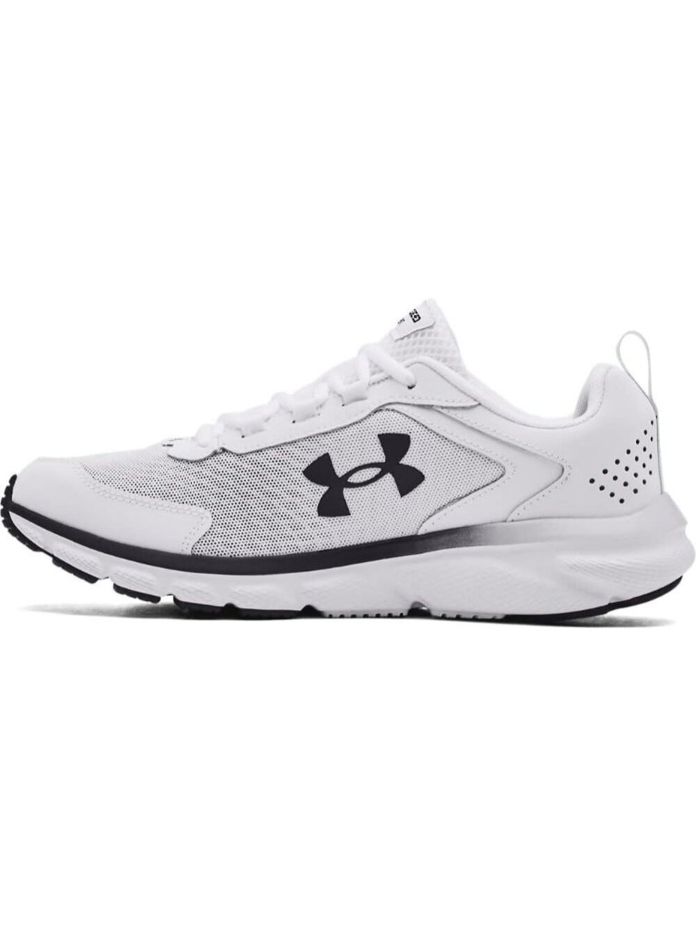 Men's White Black Running Breathable No Heel Closed Toe Charged Assert Sneaker